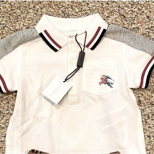 Kids White and Gray Polo Shirt